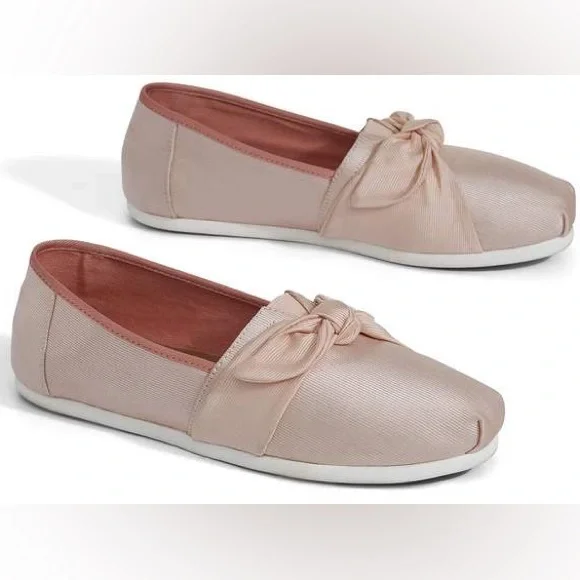 TOMS Shoes Blush Grosgrain Women’s Bow Alpargata